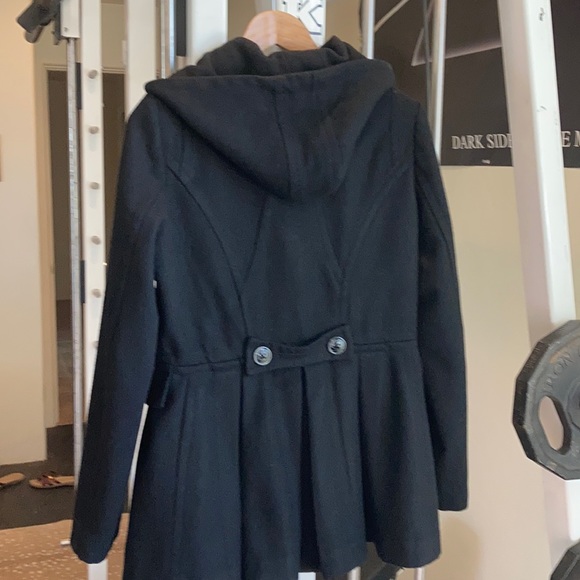 MISS SIXTY Black Hooded Pea Coat - Picture 2 of 4